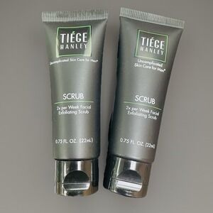 Tiege Hanley Men's Facial Scrub 2 Pack Travel Size 0.75oz Each New